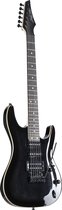 J & D 9051 See Thru Black - ST-Style elektrische gitaar