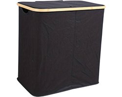 Livano Wasmand 2 Vakken - Wassorteerder - Laundry Basket - Bag - Zwart - 100 Liter