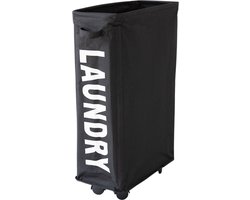 Livano Wassorteerder - Wasmand 1 Vak - Laundry Basket - Wassorteerder Op Wieltjes - Bag - Zwart