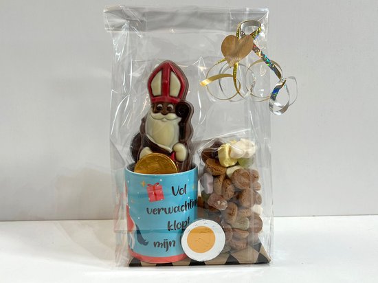 Sinterklaas cadeau - mok met sint en pepernoten - cadeaupakket - Cadeautje - sinterklaas mok - 11 oz - 200 ml - koffie en thee mok - Schoencadeautje - Sint en Piet