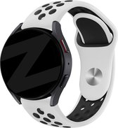Bandz universeel 20mm sport band 'Deluxe' geschikt voor Samsung Galaxy Watch Active 1/2 40 & 44mm / Watch 1 42mm / Watch 3 41mm / Gear Sport / Polar Ignite 1-2-3 / Unite / Pacer - Hoogwaardig siliconen materiaal - zwart & wit