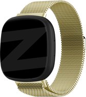 Tapis de course milanais Bandz adapté à Fitbit Versa 3 / Sense - Bracelet de montre intelligente en acier tressé de haute qualité - Bracelet milanais avec fermoir magnétique - Bracelet en acier tressé champagne