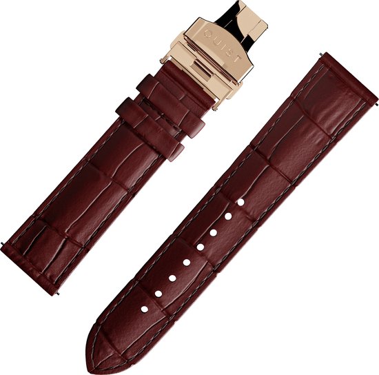 BISONSTRAP Leren armband, klassiek oliegewaxt leer, horlogeband voor heren en dames, snelsluiting, bandbreedte 18 mm, 20 mm, 22 mm, 20 mm, Leer, Geen Edelsteen