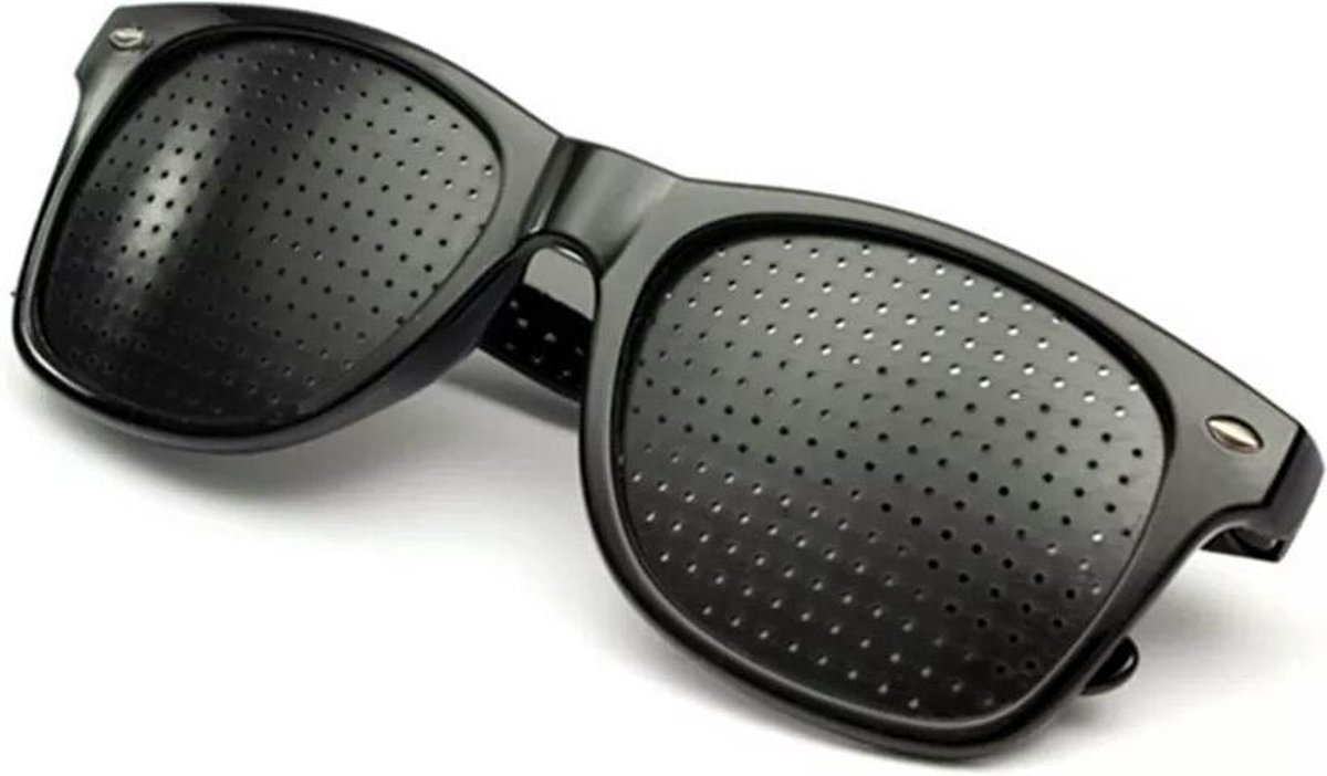 Jumada's - Rasterbril - Zwart - voor Oogtraining - Gezichtsvermogen - Festivalbril
