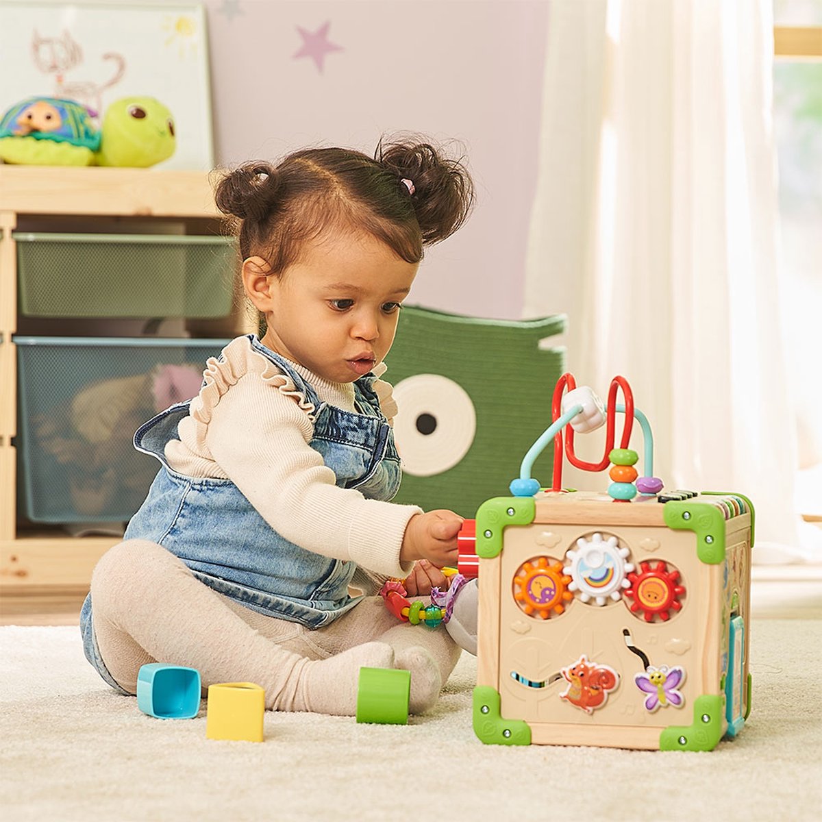 VTech Cube de jeu pour bébé - Cube de jeu interactif avec musique, formes  et éléments mobiles - Pour enfants de 12 à 36 mois