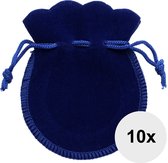 Fako Bijoux® - Fluweel Cadeau Zakjes Mini - Velours - 6.5x7.5cm - Royal Blauw - 10 Stuks