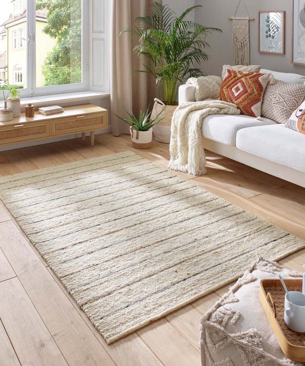 Tapeso Wollen vloerkleed - Jarl bruin/grijs 170x230
