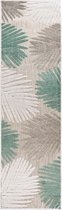 Balkonkleed palmbladeren - Verano grijs/mint 66x230 cm