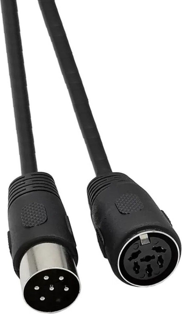 DIN 6-pins audio video verlengkabel / zwart - 3 meter