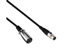 Mini XLR (v) - XLR (m) audiokabel / zwart - 0,50 meter