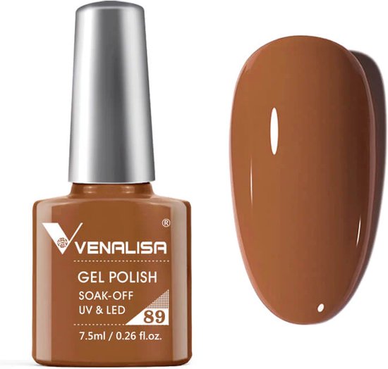 Venalisa UV Gellak Karamel - 7.5 ml - Karamel Gellak - Gellak Bruin - Gellac Bruin - Gellak Donker Bruin - Gellak Kleuren - Venalisa Gellak - Gellak Nagellak