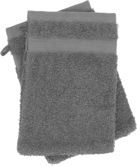 Lasa Home - Luxor - Gant de toilette - 16 x 21 - Anthracite (lot de 6)