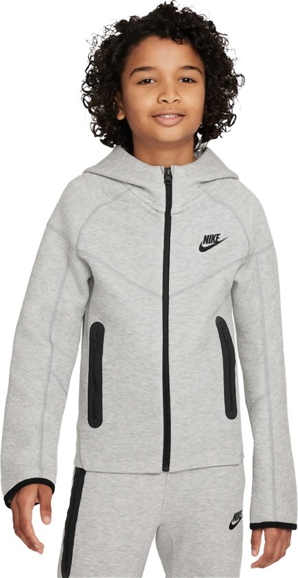 Nike Sportswear Tech Fleece Hoodie Kids Dark Grey Heather Maat 140/152