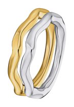 JOOP! Damen Ring-Set "2033958" - Tweedelige Set van 925 Sterling Zilver in Bicolor Design