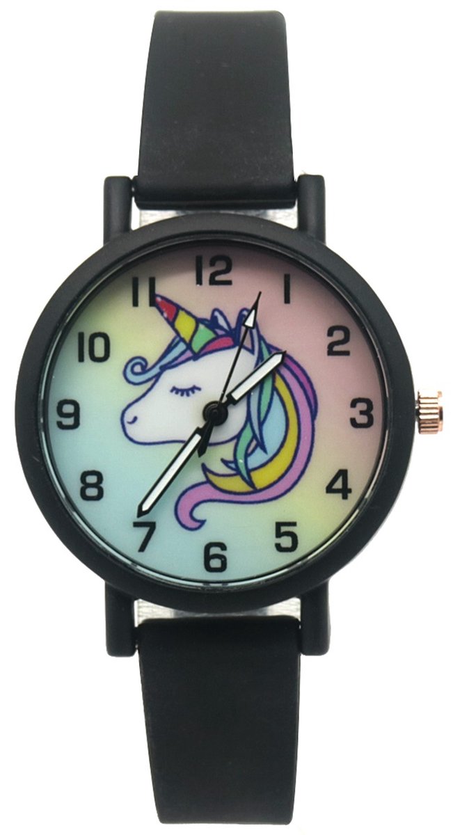 Horloge voor Kinderen - Eenhoorn - Kast 34 mm - Zwart