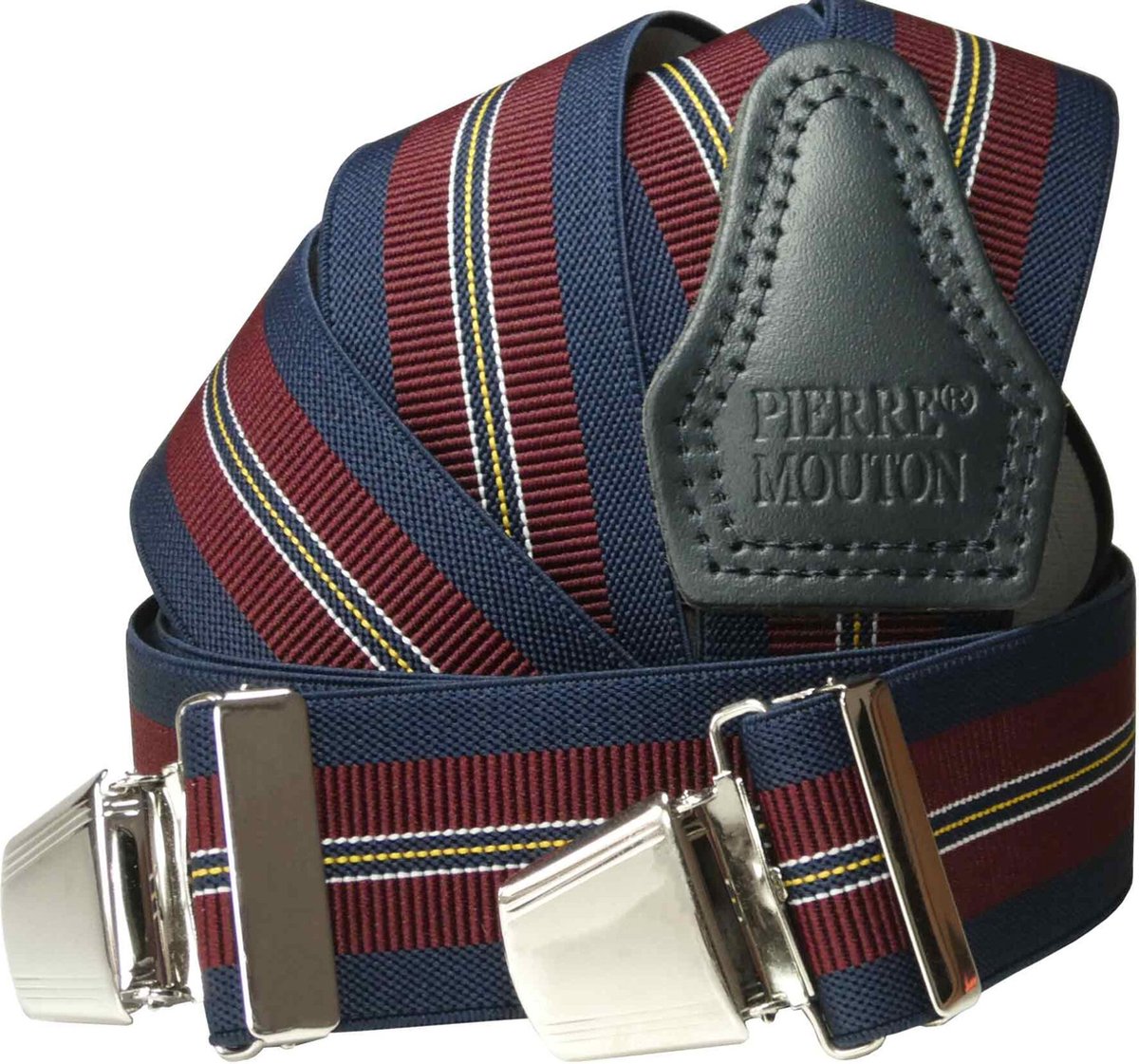 Pierre Mouton Bretel Klassiek - Bretels - Volwassenen - Heren - Rood - 140cm - 3 brede clips - XL - XXL