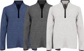 Baslow Schipperstrui met ritssluiting- Grijs - Maat XL - Heren sweater