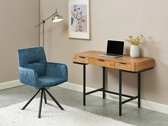 Bureau met 3 lades - Mdf en metaal - Naturel en goudkleurig - LISELA L 120 cm x H 76.5 cm x D 50.8 cm