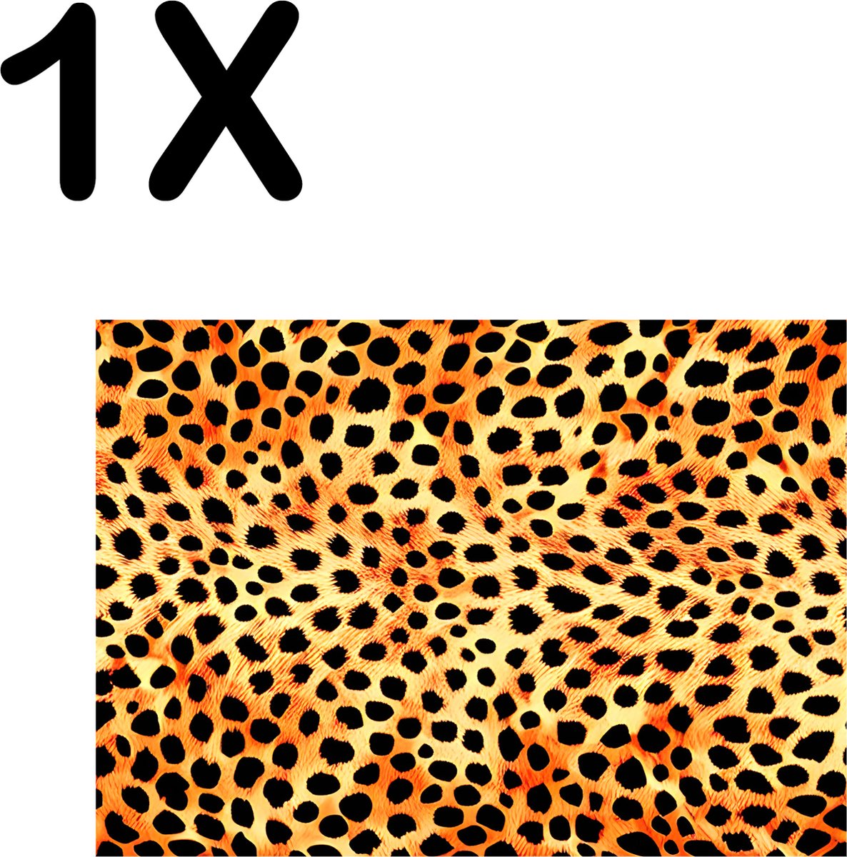 BWK Textiele Placemat - Panter Print - Patroon - Set van 1 Placemats - 40x30 cm - Polyester Stof - Afneembaar