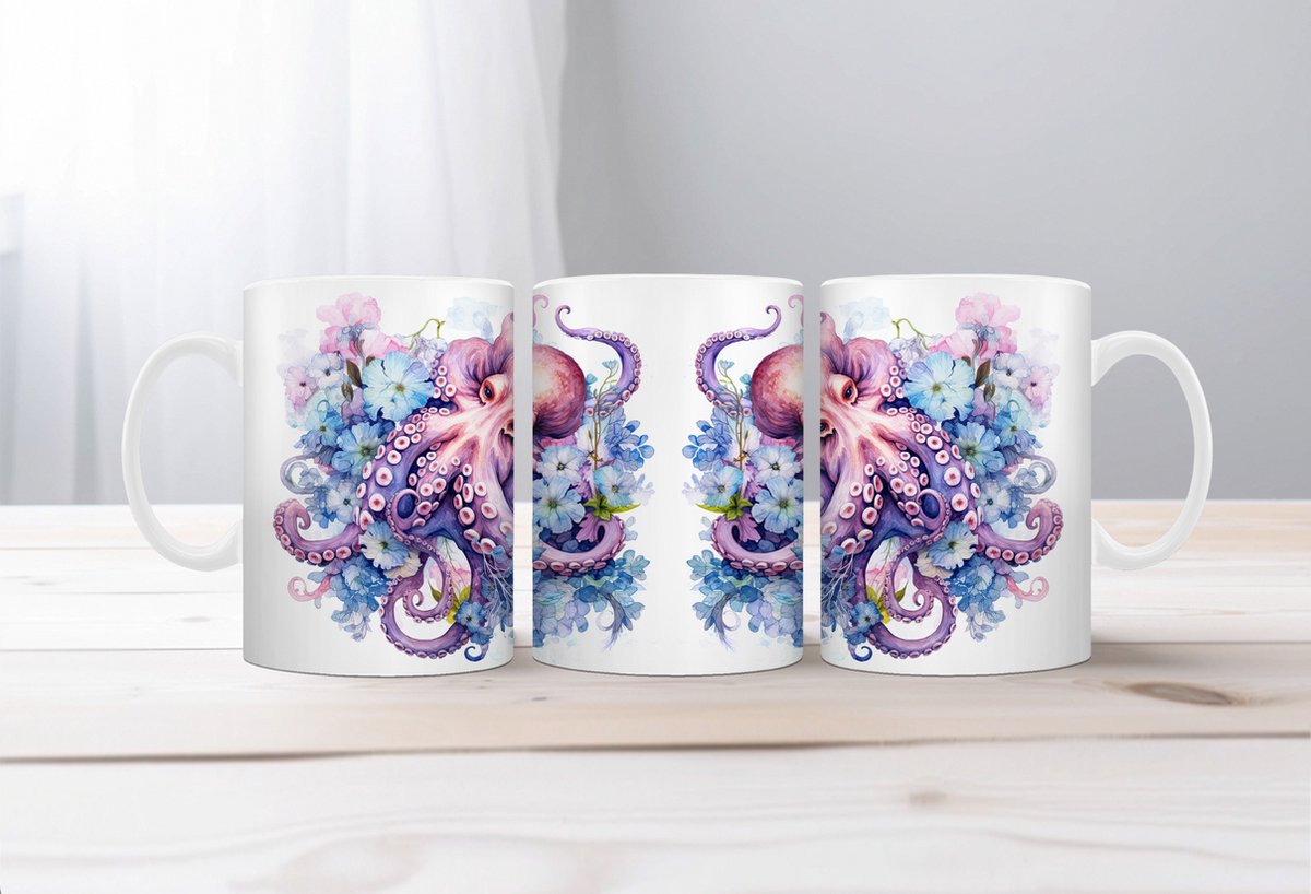 Auqarel koffiemok Octopus 6