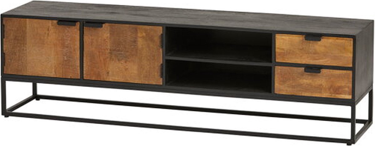 Nijwie TV-meubel Genovese 180 cm Mangohout - Naturel/Zwart