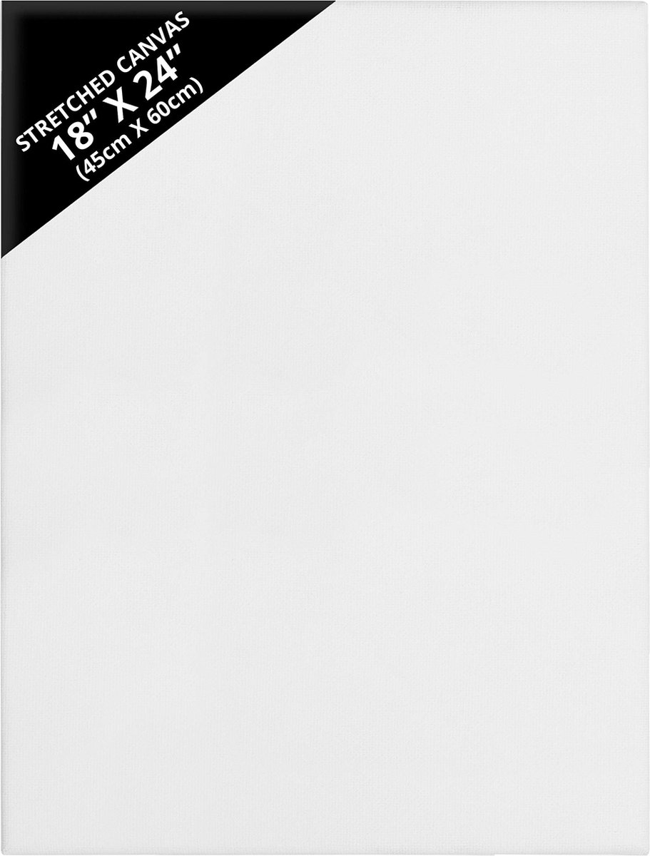 BELLE VOUS Lienzos para Pintar en Blanco (Pack de 4) 45 x 60cm – Set Lienzo  Grande
