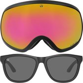 MowMow® CONTROL - XL Skibril + BONUS lens + zonnebril | Case | Anti-fog | Unisex | UV400