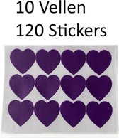 FISKA - 120 Stickers Hart Paars - 2,5 cm - Stickers Hartje - Label Hart - Sluitsticker Hart - Sluitzegel