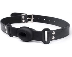 Holle mond gag - Opening voor vloeistof - Siliconen - Verstelbaar - Knevel - Zeer luxe uitvoering - BDSM - Bondage