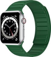 Siliconen bandje - geschikt voor Apple Watch series 1/2/3/4/5/6/7/8/9/SE/SE 2/Ultra/Ultra 2 met case size 42 mm / 44 mm / 45 mm / 49 mm - legergroen