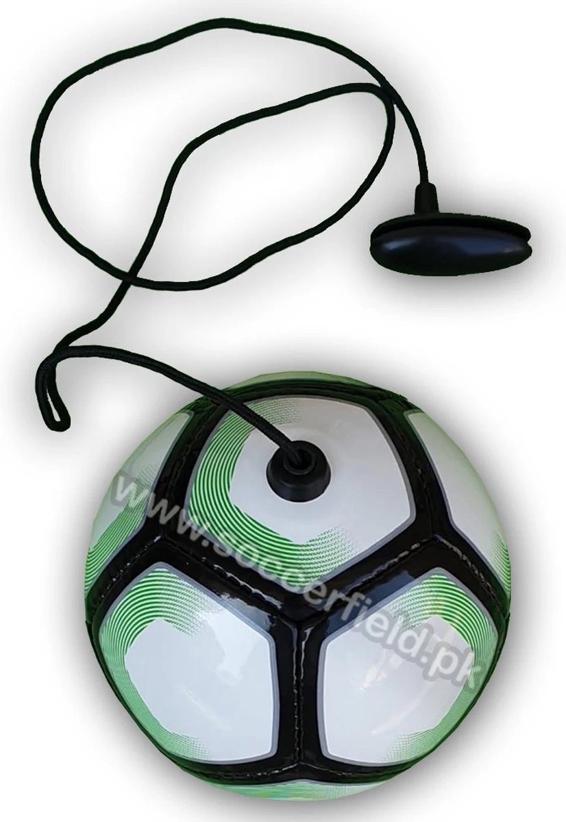 Voetbaltrainer - Bal - Techniekbal maat 2 - Skillball - Mini Voetbal - Voetbal voor kleintjes - Lederen voetbal - Leervoetbal - Jeugdvoetbal - Voetbal met touw - Groen