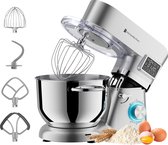 Bol.com KitchenBrothers Keukenmachine - Display en Timer - Keukenrobot - 6L - 1400W - Zilver aanbieding