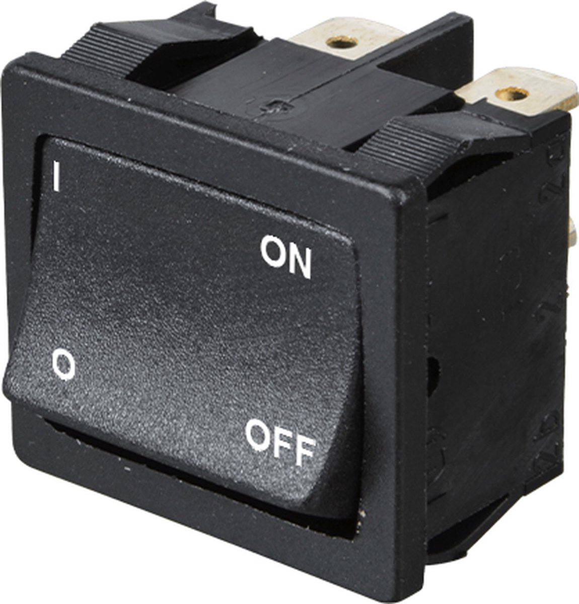 Orbit Electronic® Wipschakelaar ON-OFF - 2-pins - 19.4x21.7x22.8mm (bxlxh) - Met Opdruk - 250V - Max. 6A - 1802 - Zwart