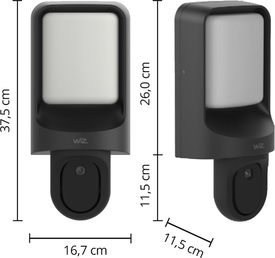 WiZ Slimme lamp met Camera voor buiten - Bedrade camera - Koppel met WiZ slimme verlichting - Beweging- en geluidsdetectie -Wi-Fi van WiZ — afbeelding 2