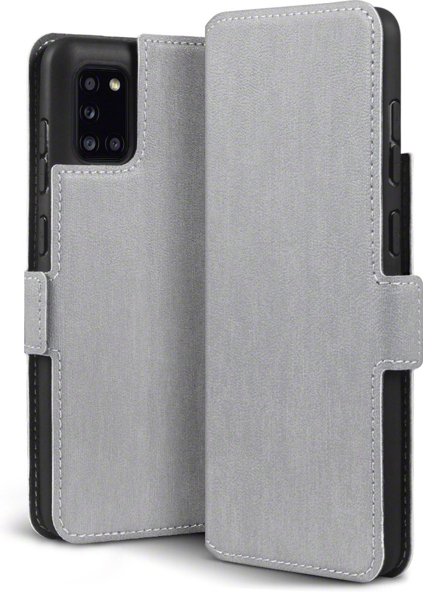 Qubits - slim wallet hoes - Geschikt voor Samsung Galaxy A31 - Grijs