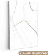 Canvas schilderij 120x180 cm - Wanddecoratie Abstract - Minimalisme - Line art - Muurdecoratie woonkamer - Slaapkamer decoratie - Kamer accessoires - Schilderijen