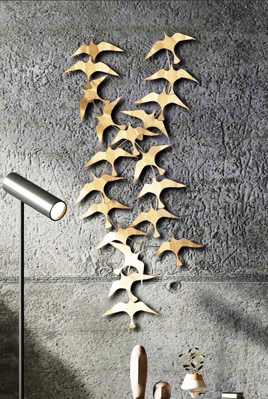 Décoration murale métal - Oiseaux migrateurs - 50x112cm - Accessoires pour la maison - Décoration maison - Décoration murale