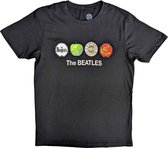 The Beatles - Apple & Drums Heren T-shirt - 2XL - Zwart