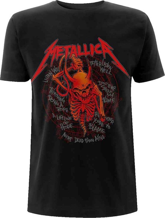 Metallica - Skull Screaming Red 72 Seasons Heren Tshirt - Zwart
