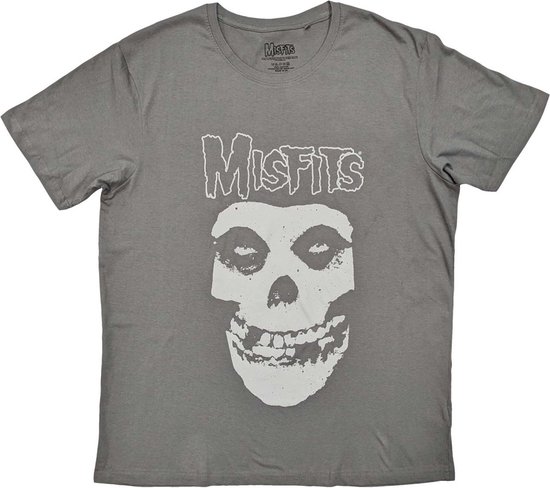 Misfits - Logo & Fiend Heren T-shirt - L - Grijs