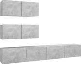 vidaXL - 4-delige - Tv-meubelset - spaanplaat - betongrijs