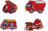 Brandweer Strijk Embleem - Brandweer Patches - 5 Stuks - Strijkembleem - Patch - Brandweer - Set van 5 - Stofapplicatie - Voor Op Kleding - Leuk Cadeau