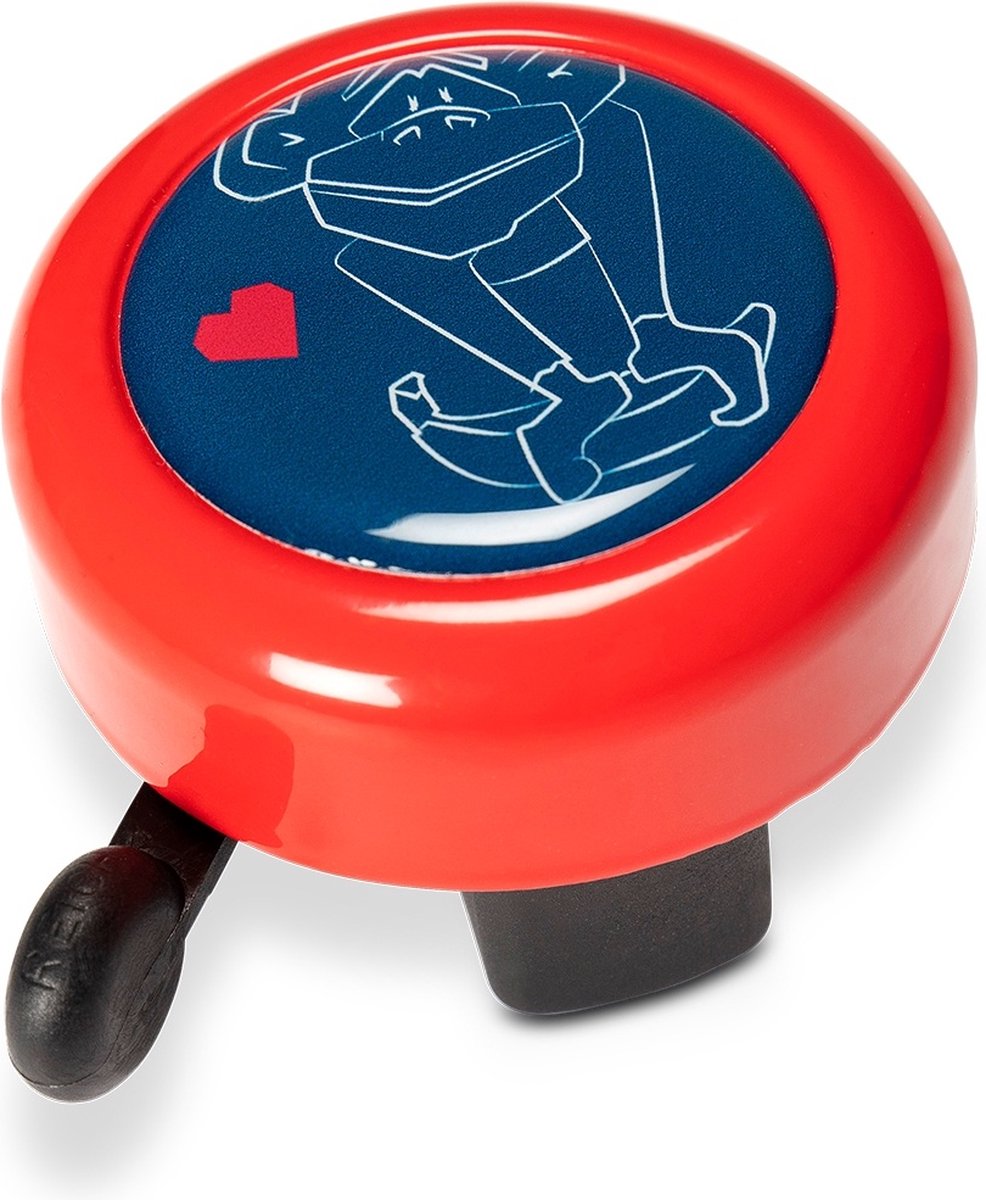 RFR Fietsbel Buddys Monkey rood/blauw