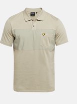 Lyle & Scott Casual Heren Polo (Maat S) Khaki - Colorblock - Poloshirt