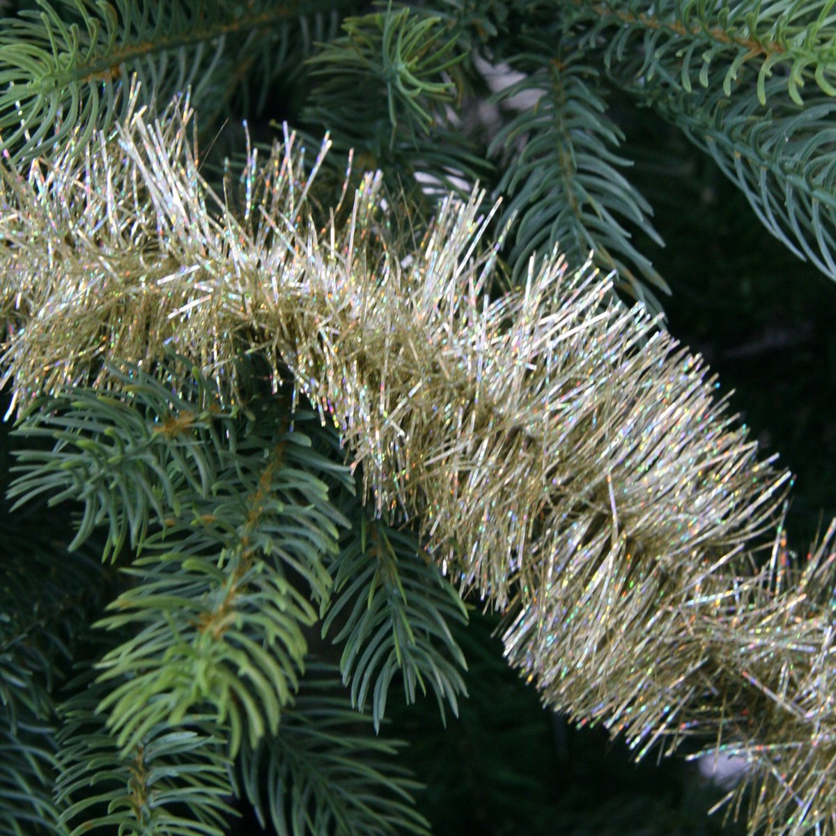 Decoris kerstslinger - 3x - goud glitter - 270 cm - folie/lametta slinger - kerstboomversiering – foto 3
