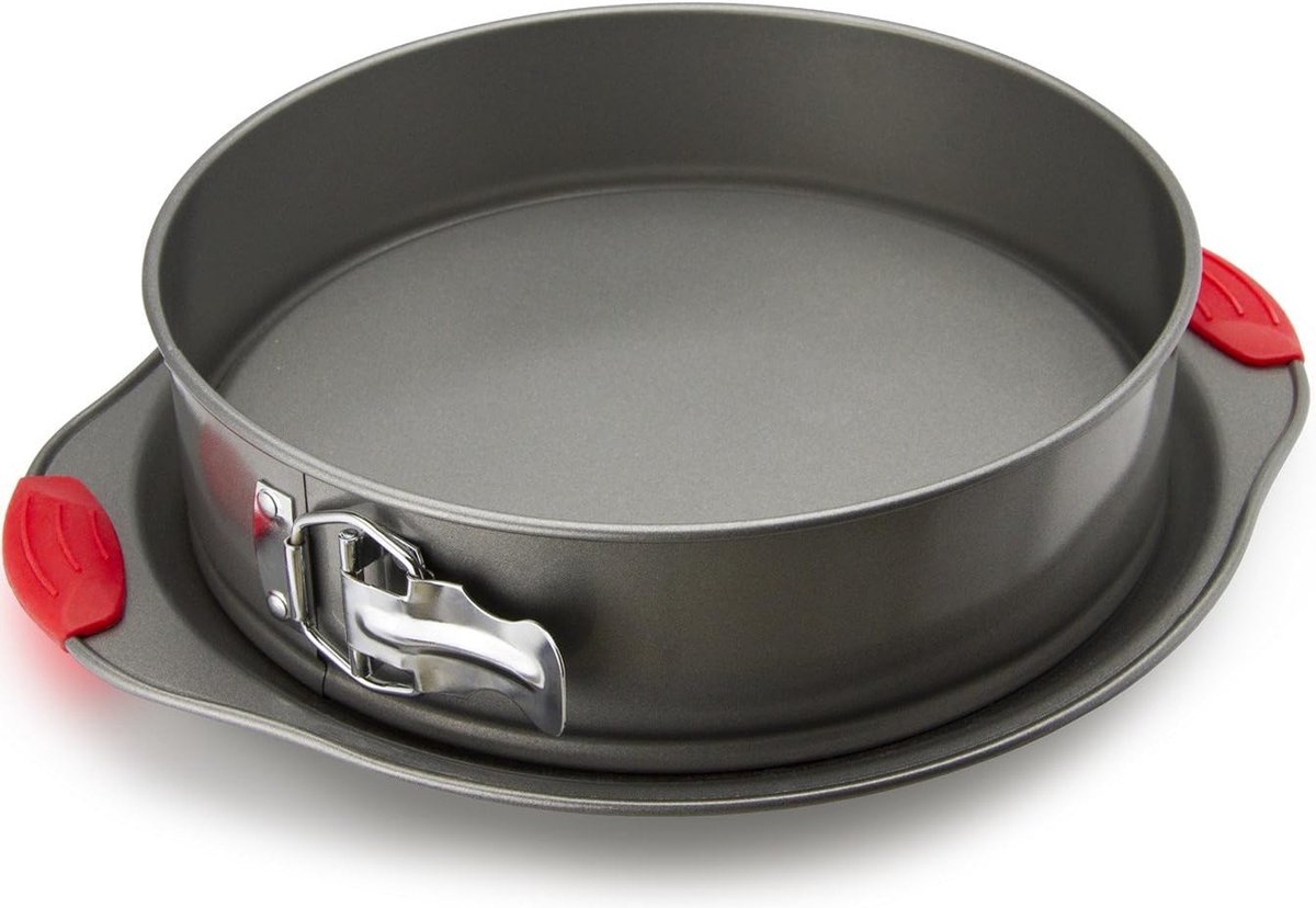 25 cm non-stick springform pan, professional springform pan and cheesecake pan, leak-proof cake pan with silicone handles