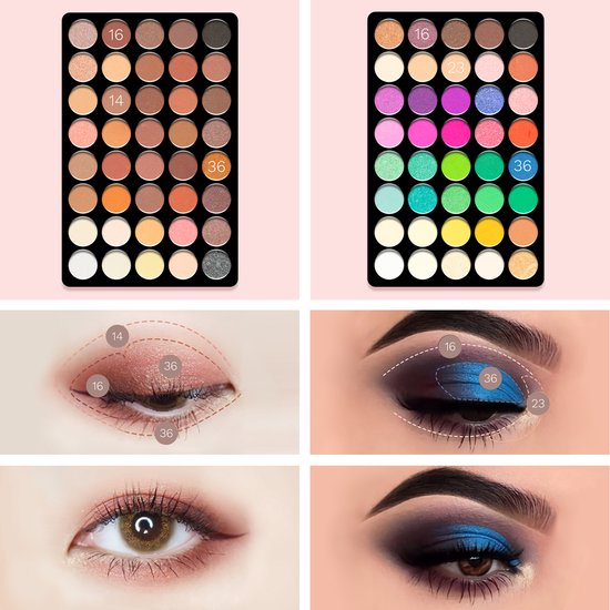 Evvie Ultimate Eyeshadow Kit - 20 delige make-up kwastenset met 80 kleuren oogschaduw palette - Evvie