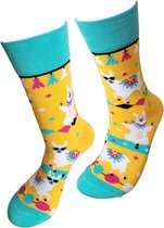 Grappige sokken - Lama sokken - Valentijnsdag cadeau - Verjaardag cadeau - Kado - Cadeau voor man vrouw - Leuke sokken - Vrolijke sokken - Luckyday Socks - Sokken met tekst - Aparte Sokken - Socks waar je Happy van wordt - Maat 37-44