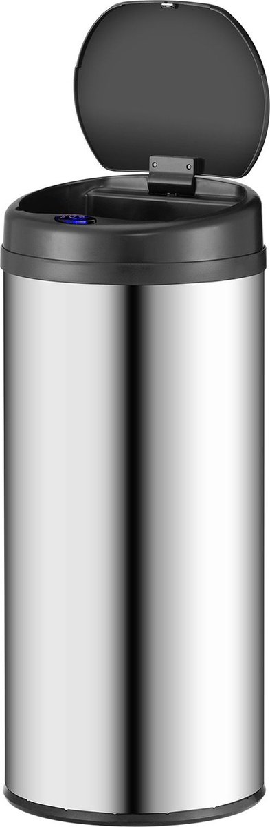 Automatische Prullenbak / Afvalemmer / Sensorprullenbak - 50 Liter - Zilver - Rond