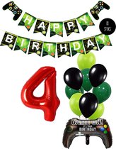 Cijfer Ballon 4 Game Videospel Verjaardag Thema - De Versiering voor de Gamers Birthday Party van Snoes